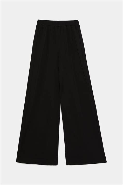 zara black wide leg trousers